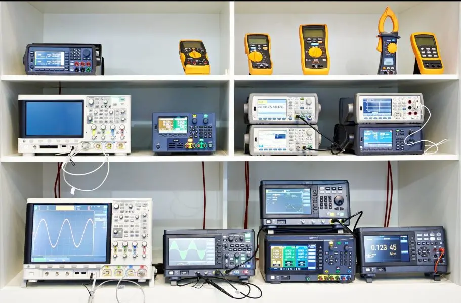 Electronic test and measurement instruments in a laboratory