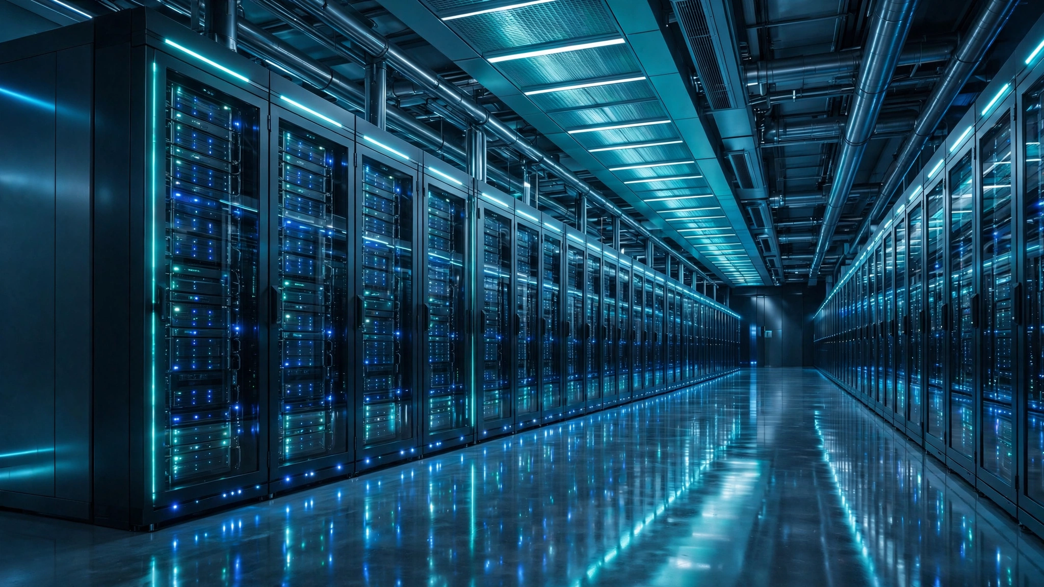 Professional futuristic data center